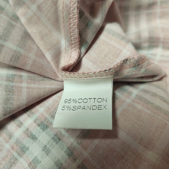 Pink Plaid Fit & Flare Dress With Belted Waist & Cap Sleeves And Pockets Small - Picture 13 of 14